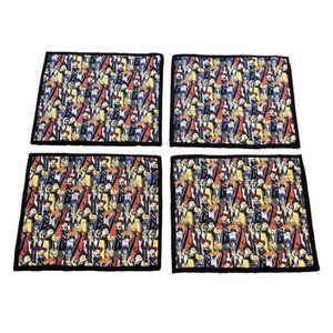New Handmade Set of Four Quilted Hocus Pocus Halloween 16.5" x 14" Placemats